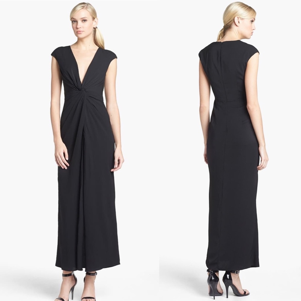 Keepsake Surrender' Front Twist Maxi Dress - Black